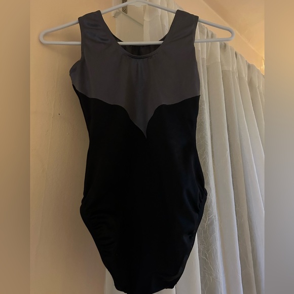 Gymnastics Leotard Sequined Black and Gray - Picture 2 of 5